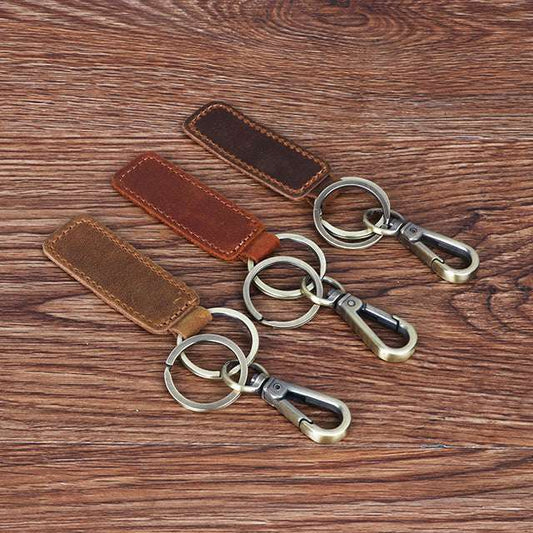 Genuine leather keychains, Leather keychain accessories, Unique leather keychains - available at Sparq Mart