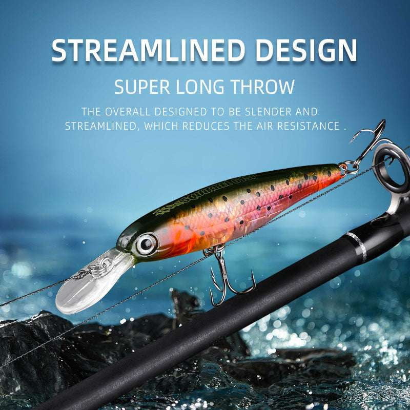 Colorful Tossing Minnows, Durable Fishing Lures, Floating Mino Lures - available at Sparq Mart