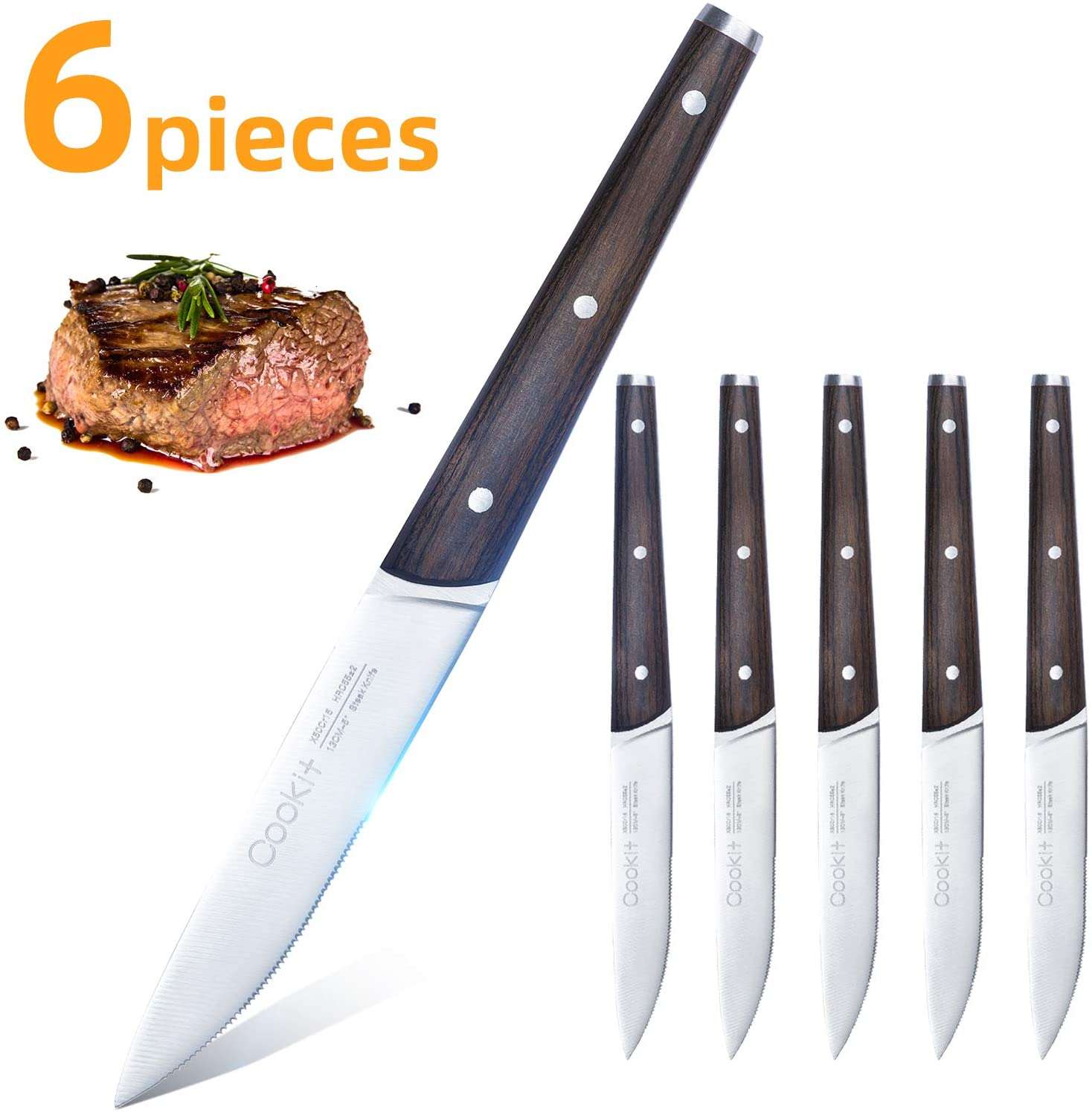 Serrated Blades, Stainless Steel, Steak Knife Set - available at Sparq Mart