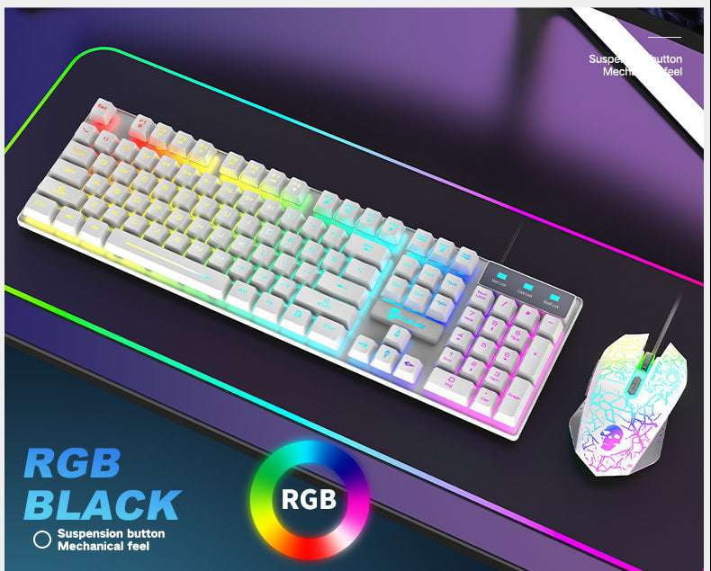 LED Mouse Bundle, Luminous Keyboard Combo, RGB Gaming Set - available at Sparq Mart