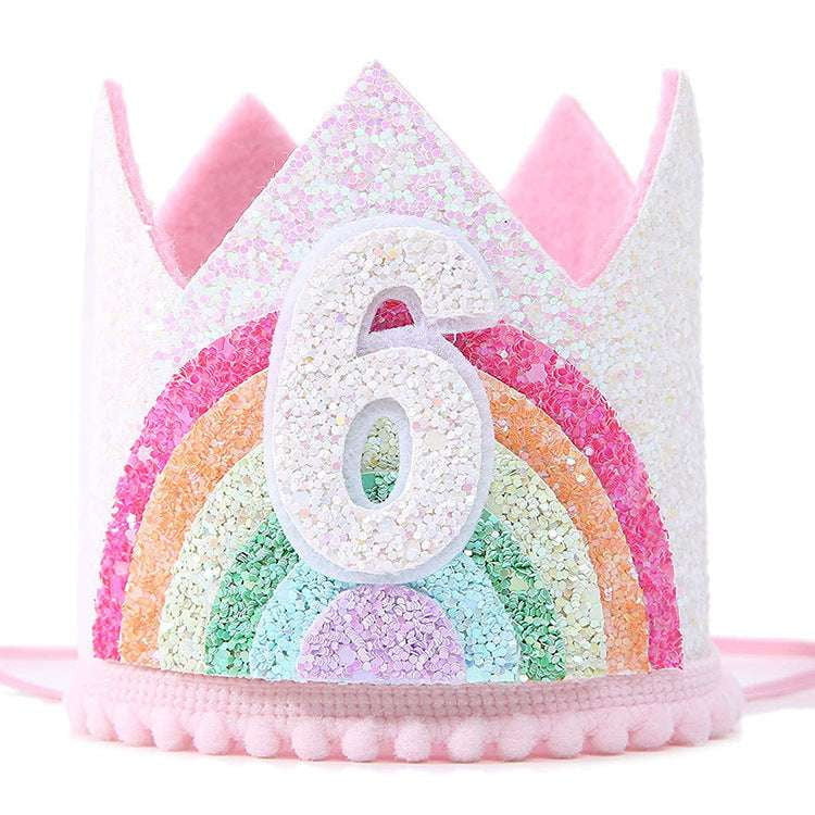 Birthday Crown Accessory, Kids Party Crown, Rainbow Princess Tiara - available at Sparq Mart