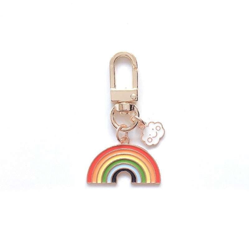 Alloy Floral Keyring, Cartoon Keychain Accessory, Rainbow Handbag Charm - available at Sparq Mart