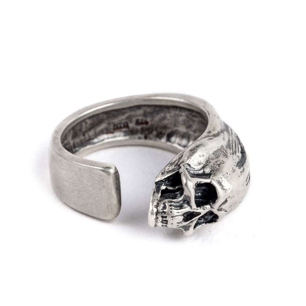 Adjustable Silver Ring, Distressed Skull Ring, S925 Skull Jewelry - available at Sparq Mart