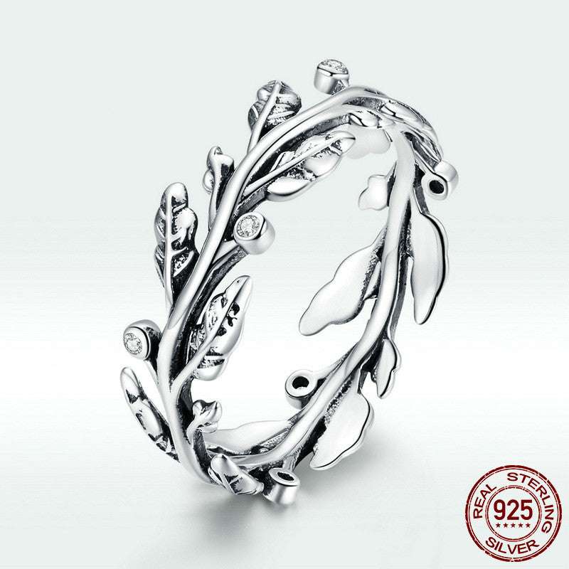 Classical branch ring, Silver surround ring, Sterling silver branch ring - available at Sparq Mart