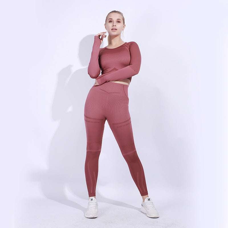 Comfortable Fitness Attire, Moisture Wicking Suit, Seamless Sports Outfit - available at Sparq Mart