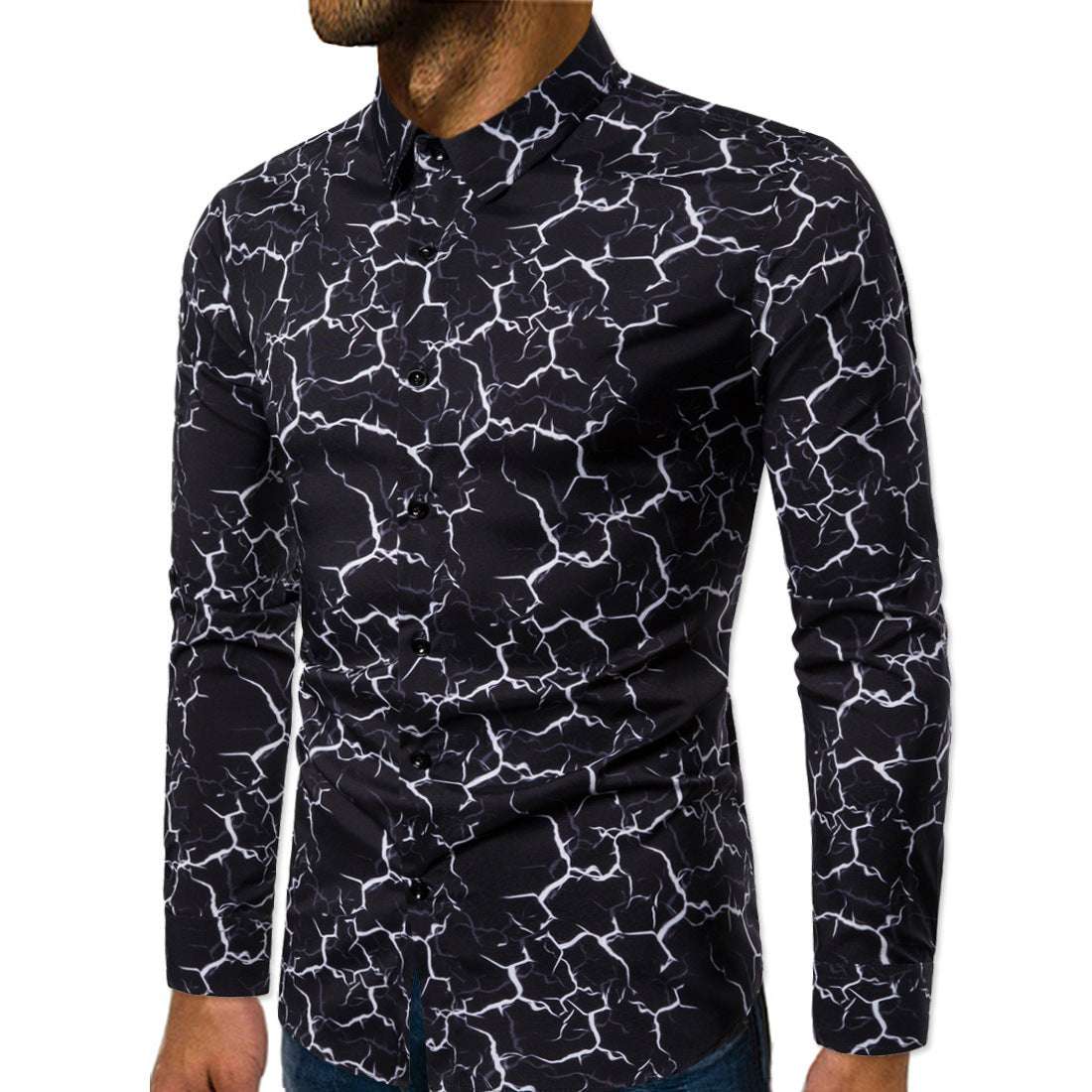 Lightning print shirts, men's slim fit shirts, stylish shirts online - available at Sparq Mart