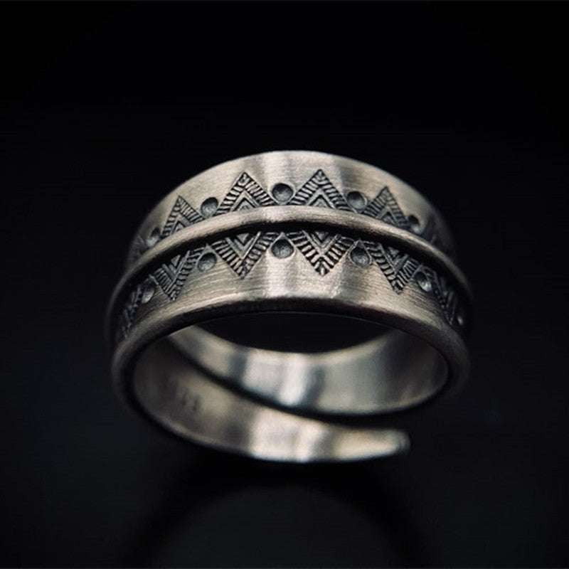 Bohemian Style Ring, Silver Statement Jewelry, Vintage Finish Ring - available at Sparq Mart