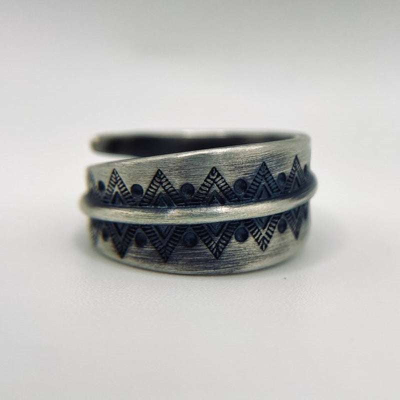 Bohemian Style Ring, Silver Statement Jewelry, Vintage Finish Ring - available at Sparq Mart