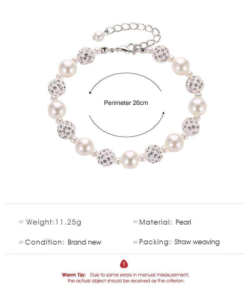 Elegant Bead Bracelet, Luxury Ball Bracelet, Pearl Diamond Bracelet - available at Sparq Mart