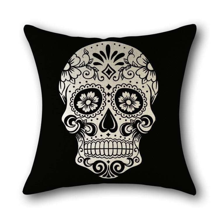 Decorative Pillow Cases, Scandinavian Decor Accents, Skull Cushion Covers - available at Sparq Mart