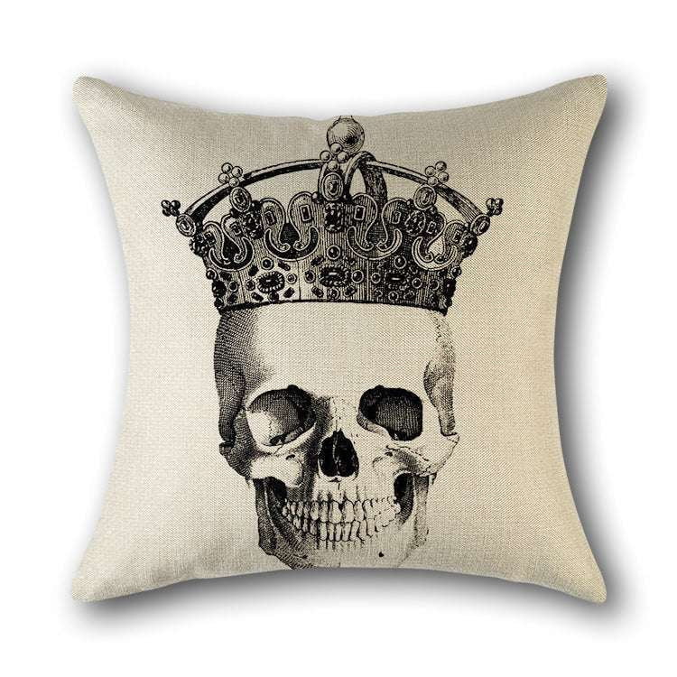 Decorative Pillow Cases, Scandinavian Decor Accents, Skull Cushion Covers - available at Sparq Mart