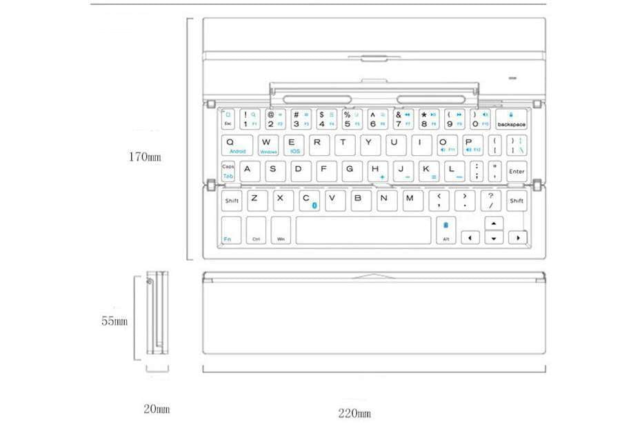 Portable Keyboard Foldable, Slim Bluetooth Keyboard, Thin Wireless Keyboard - available at Sparq Mart