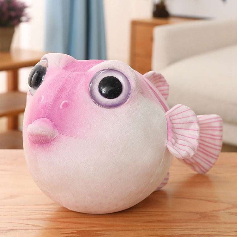 Kids Plush Pillow, Puffer Fish Toy, Soft Fish Pillow - available at Sparq Mart