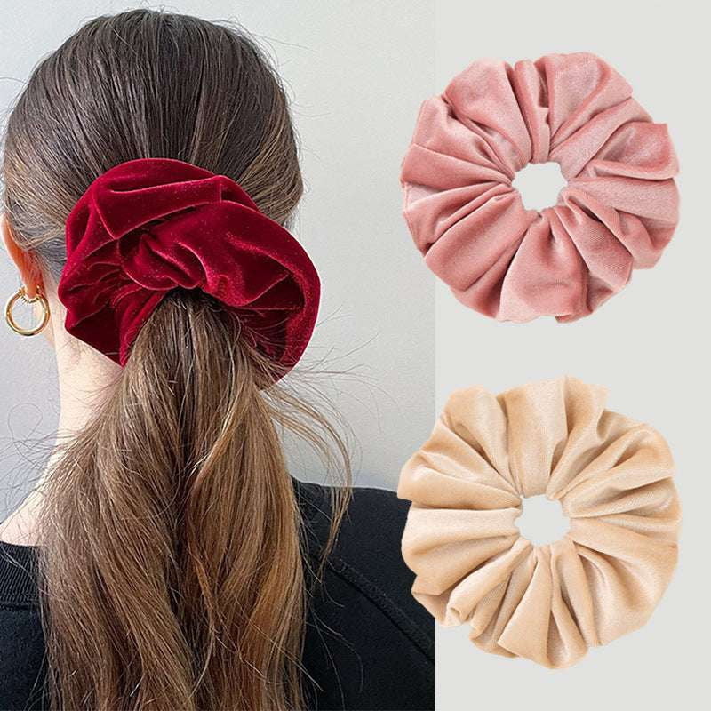 Fleece Hair Tie, Solid Color Scrunchie, Women's Hair Rope - available at Sparq Mart