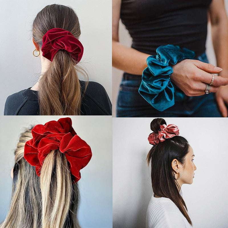 Fleece Hair Tie, Solid Color Scrunchie, Women's Hair Rope - available at Sparq Mart