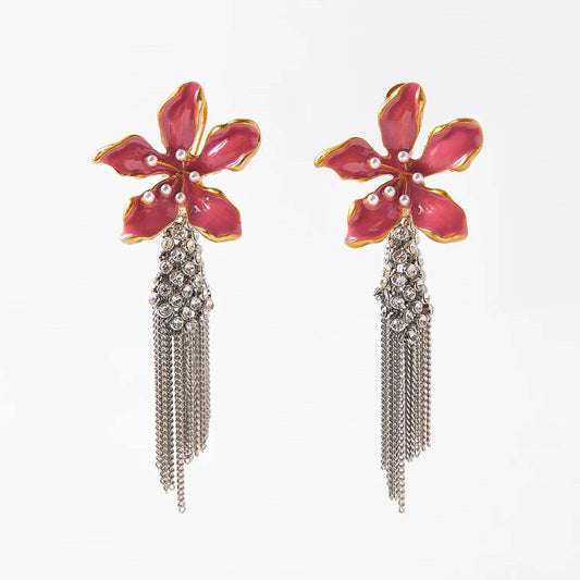 Exaggerated Earrings, Long Rhinestone Earrings, Statement Rhinestone Earrings - available at Sparq Mart