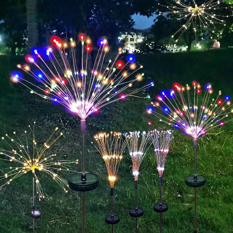 Ground-Inserted Firework Lights, Outdoor LED Lights, Solar String Lights - available at Sparq Mart