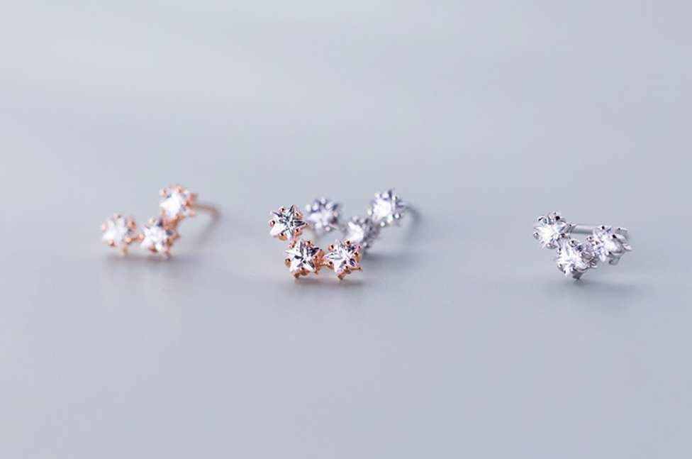 elegant pentagram jewelry, mini star studs, sparkling star earrings - available at Sparq Mart