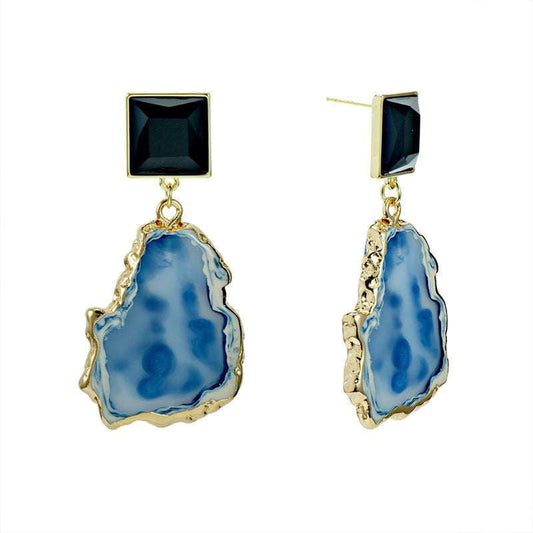 High-quality Square Earrings, Ink Blue Jewelry, Unique Acrylic Earrings - available at Sparq Mart