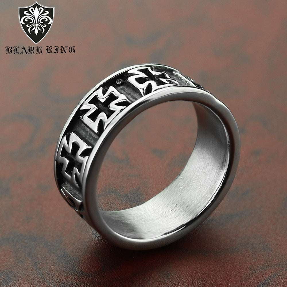 Durable Metal Ring, Iron Cross Ring, Stainless Steel Band - available at Sparq Mart