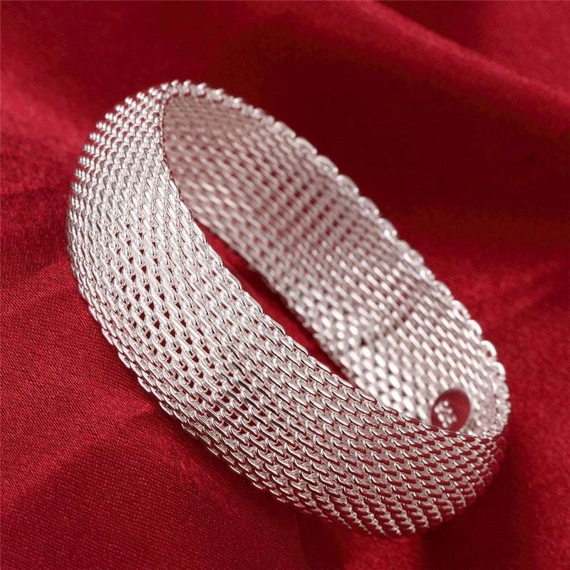 Closed mesh bracelet, Fashionable silver bracelet - available at Sparq Mart