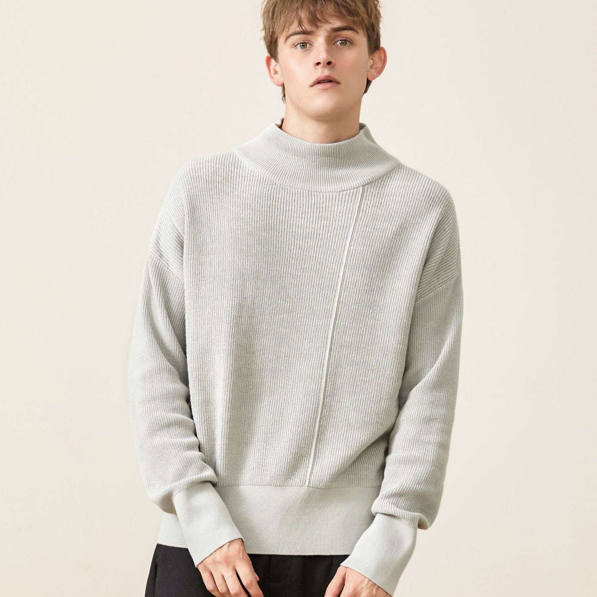 Casual Loose Sweater, Cotton Round Neck Top, Long Sleeve Comfort Fit - available at Sparq Mart