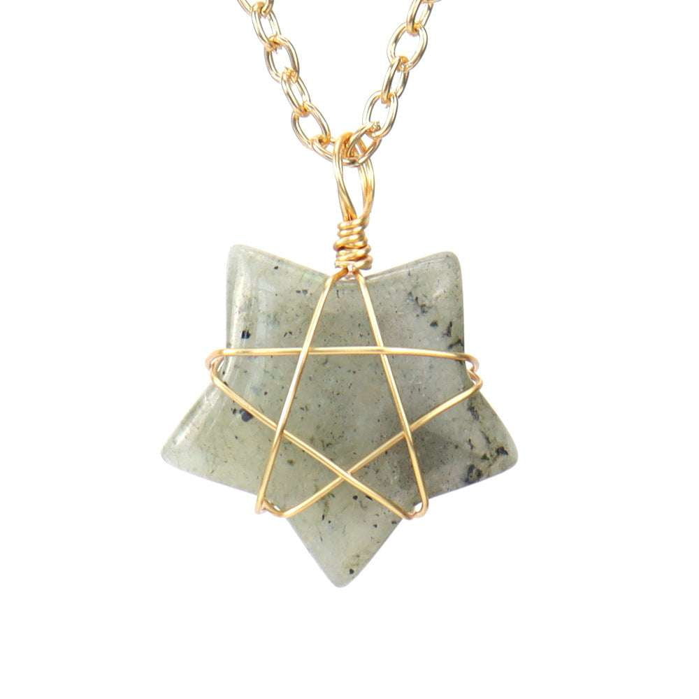 Crystal Pendant Jewelry, Elegant Agate Necklace, Natural Stone Neckwear - available at Sparq Mart