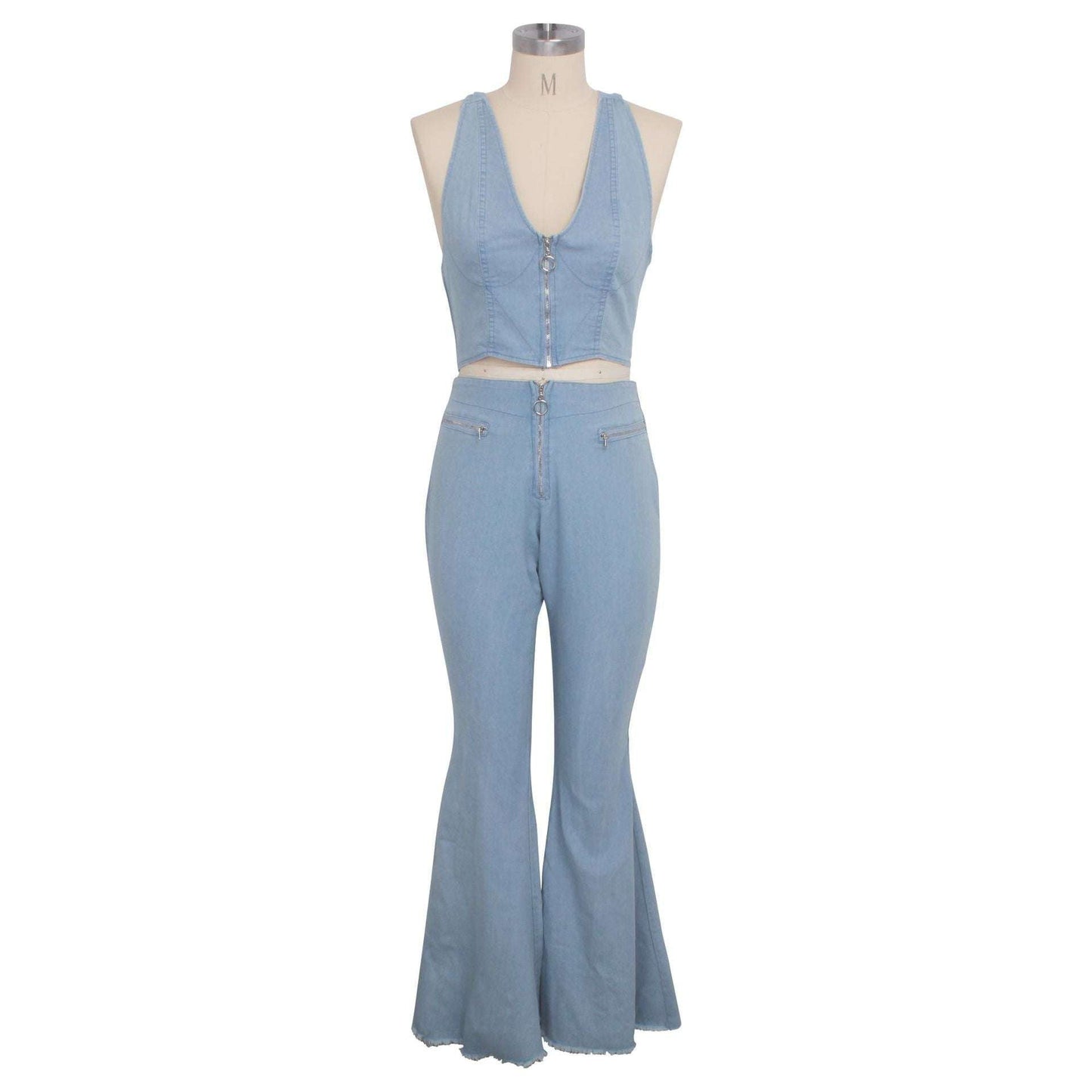 Casual Denim Suit, Frosted Denim Fashion, Women's Denim Outfit - available at Sparq Mart