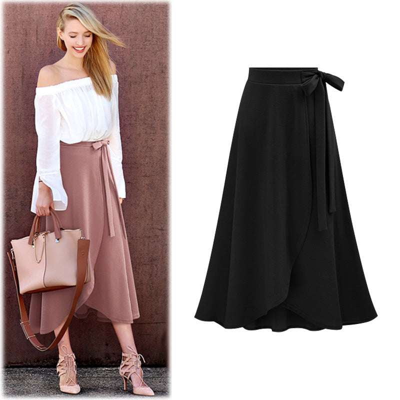 Lace-Up Skirt Fashion, Polyester Midi Skirt, Women's Midi Skirt - available at Sparq Mart