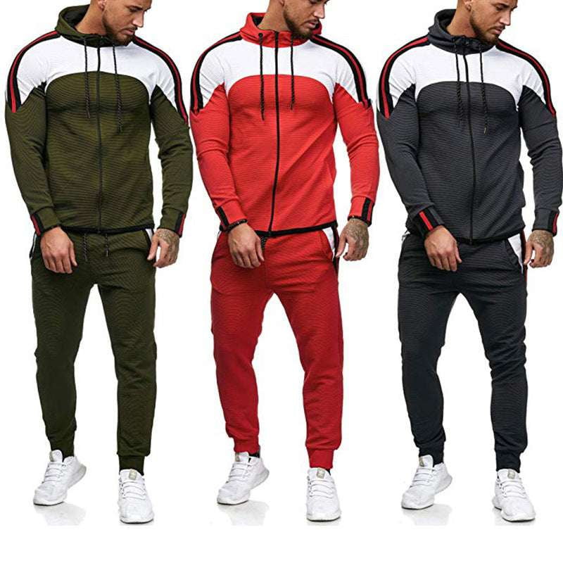 Breathable Workout Gear, Casual Sportswear Set, Men's Cotton Tracksuit - available at Sparq Mart