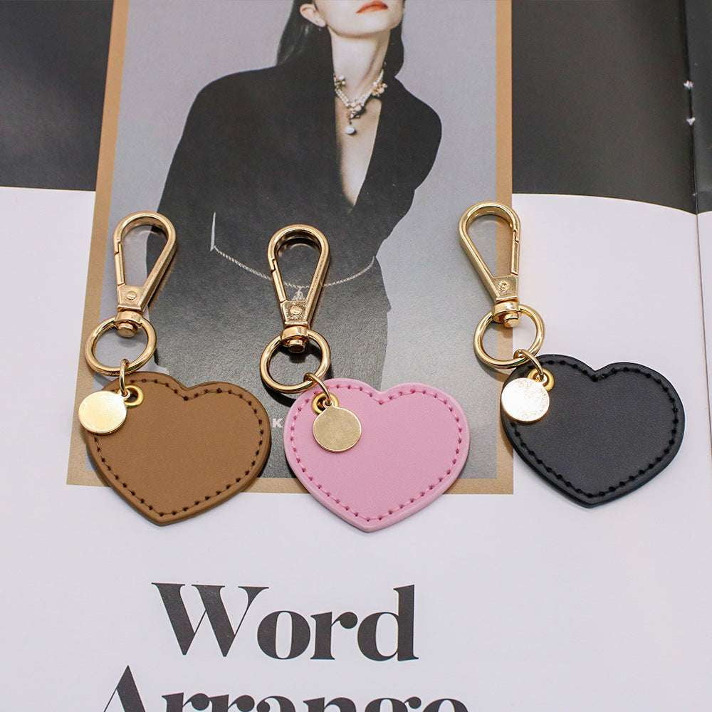 Elegant Accessory Charm, Heart Shaped Keychain, PU Leather Keychain - available at Sparq Mart