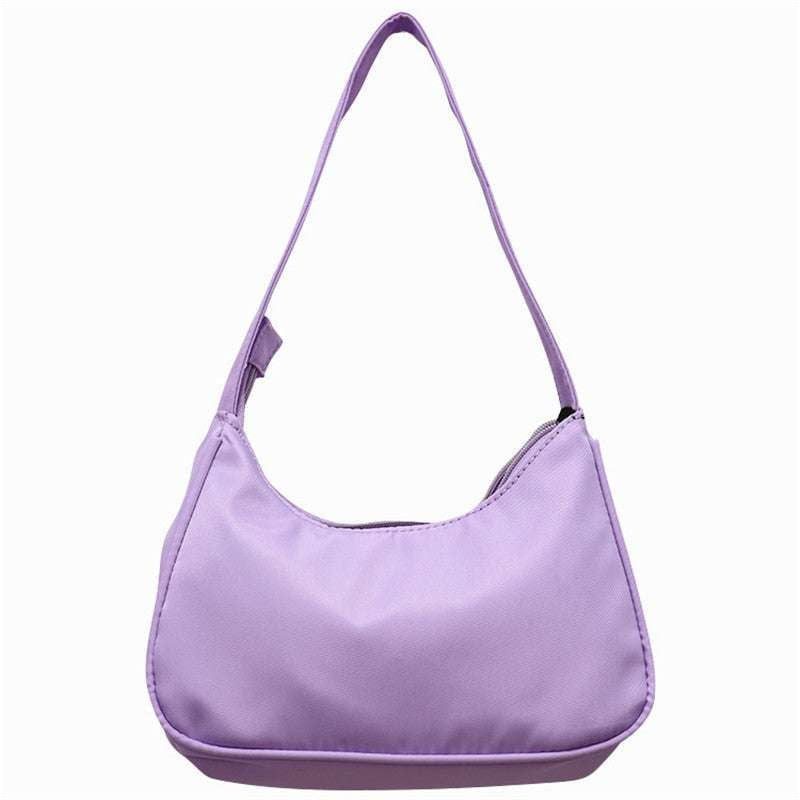 Nylon Underarm Bag, Purple Hobo Handbag, Retro Personality Bag - available at Sparq Mart