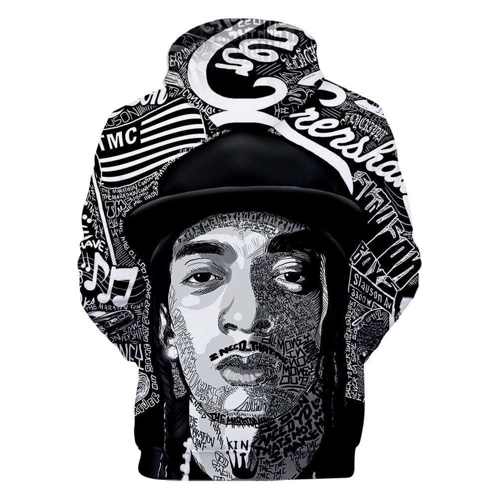 Digital Print Sweatshirt, Hip Hop Hoodies, Rapper Fan Apparel - available at Sparq Mart