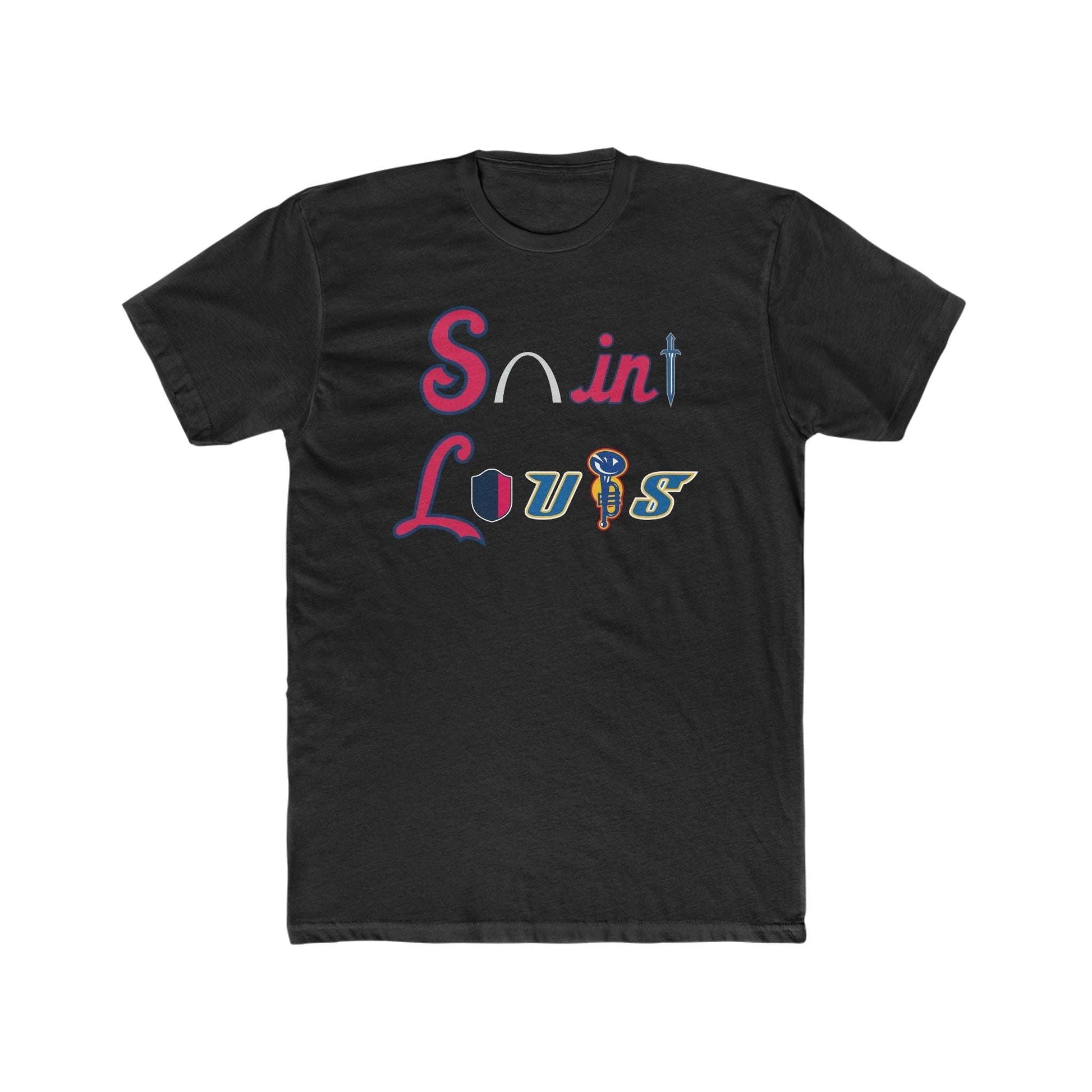 Black Short Sleeve, Solid Saint Louis Tee, Stylish Saint Louis Tee - available at Sparq Mart