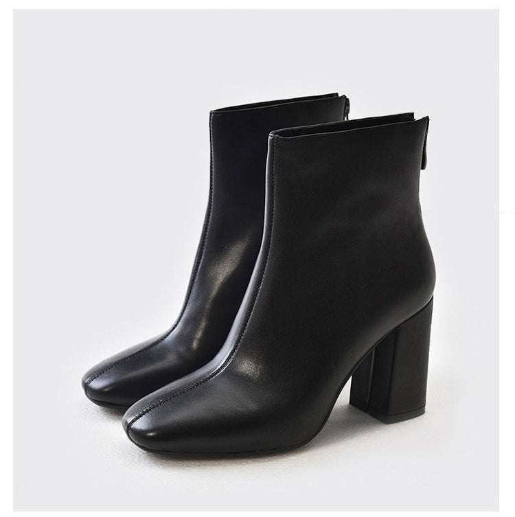 barefoot ankle boots, square toe boots, thick heel boots - available at Sparq Mart