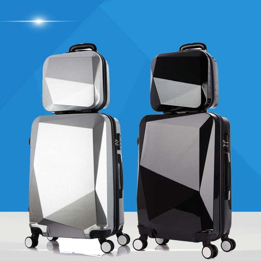 Diamond Pattern Luggage, Stylish Diamond Luggage, Three-Piece Swivel Wheels - available at Sparq Mart