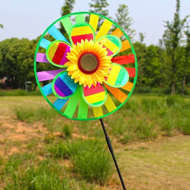 Colorful Sunflower Windmill, Garden Decoration Windmill, Outdoor Sequin Windspinner - available at Sparq Mart