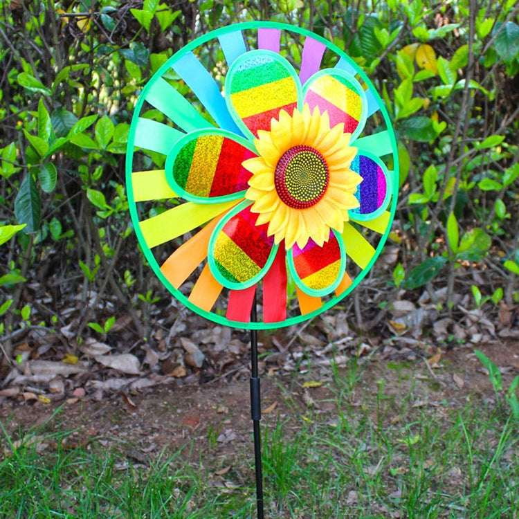 Colorful Sunflower Windmill, Garden Decoration Windmill, Outdoor Sequin Windspinner - available at Sparq Mart