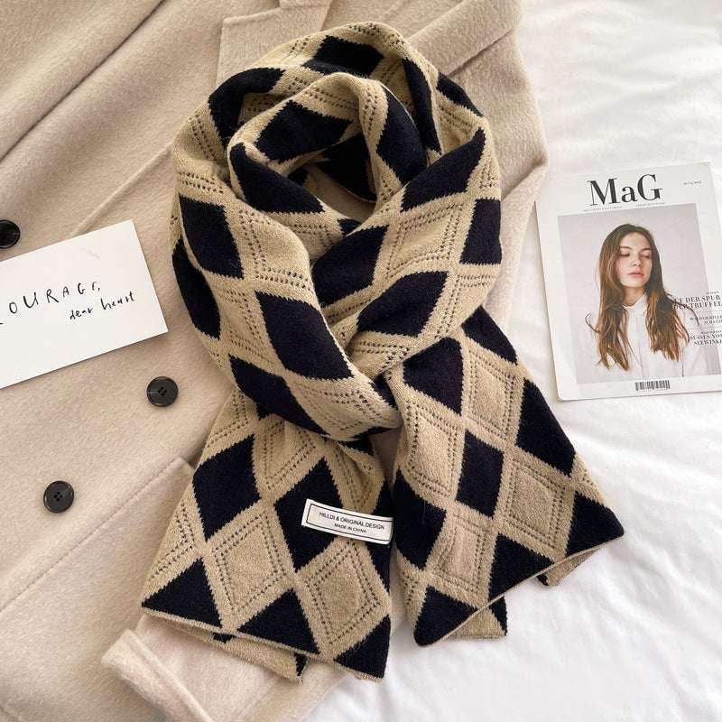 thick knit scarf, warm acrylic scarf, wool blend scarves - available at Sparq Mart