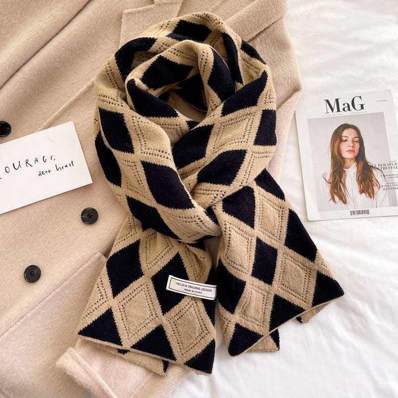 thick knit scarf, warm acrylic scarf, wool blend scarves - available at Sparq Mart