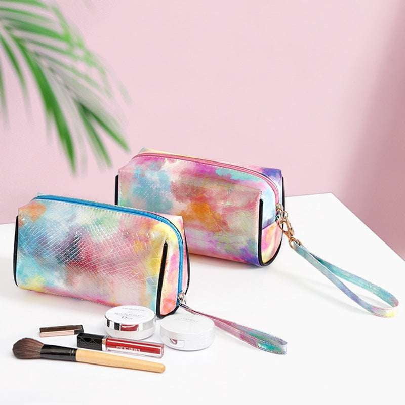 Durable Beauty Organizer, Tie-Dye Cosmetic Bag, Waterproof Makeup Case - available at Sparq Mart