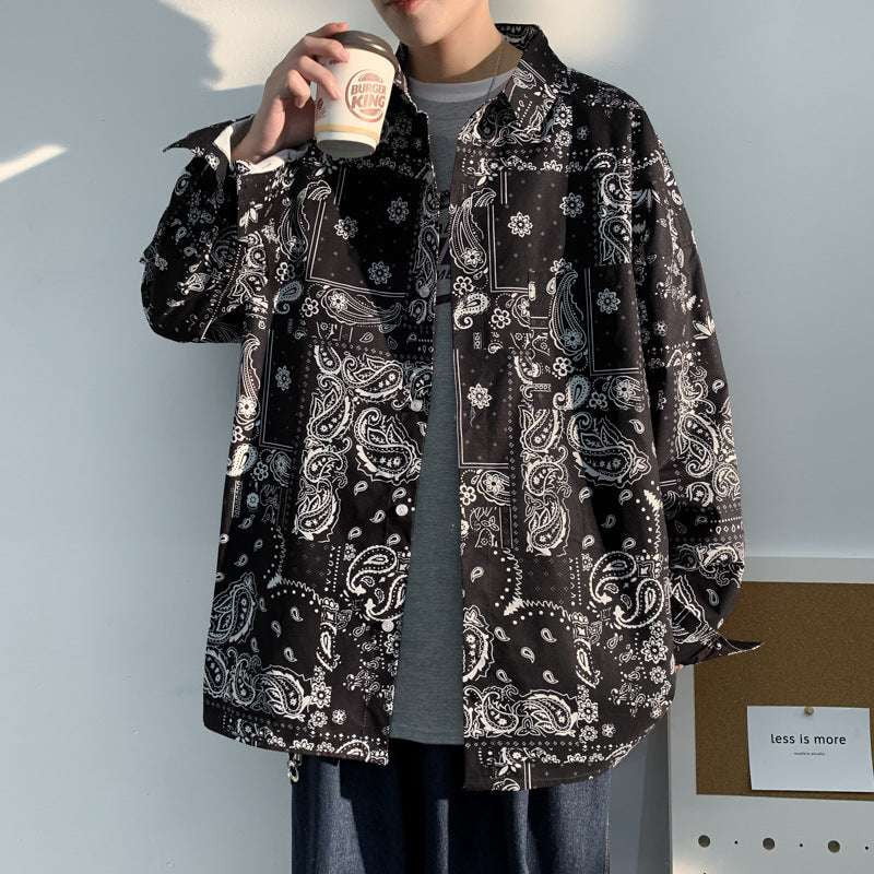 Paisley shirt coat, Stylish cardigan jacket, Trendy long sleeve coat - available at Sparq Mart