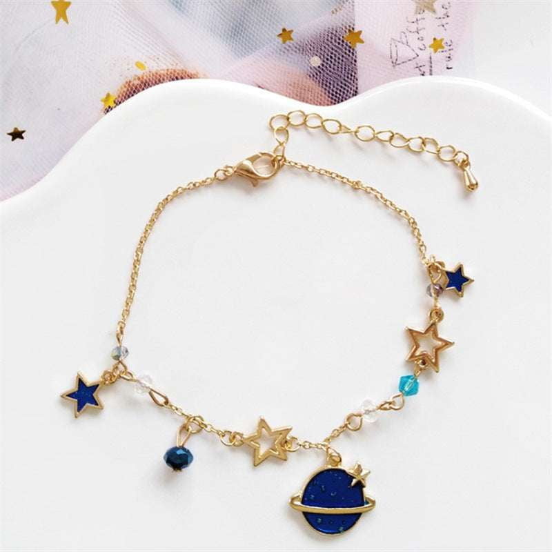 Chic Pink Bracelet, Stylish Blue Necklace, Trendy Star Necklace - available at Sparq Mart