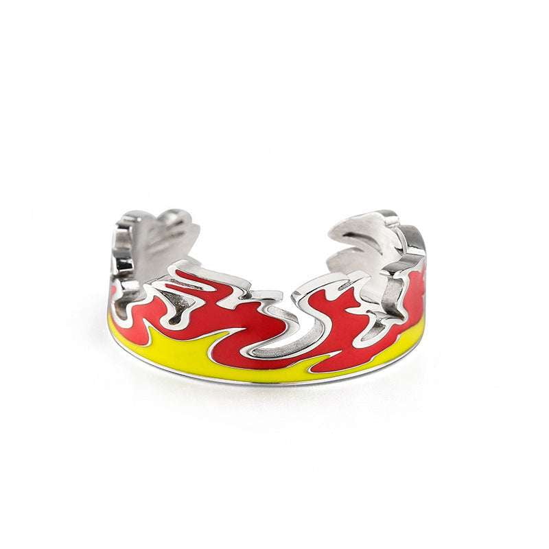 Colorful Titanium Ring, Hip Hop Fashion Ring, Trendy Steel Ring - available at Sparq Mart