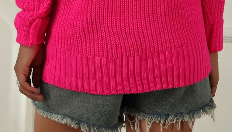 Bright Color Sweaters, Fluorescent V-neck Sweater, Trendy Ladies Sweater - available at Sparq Mart