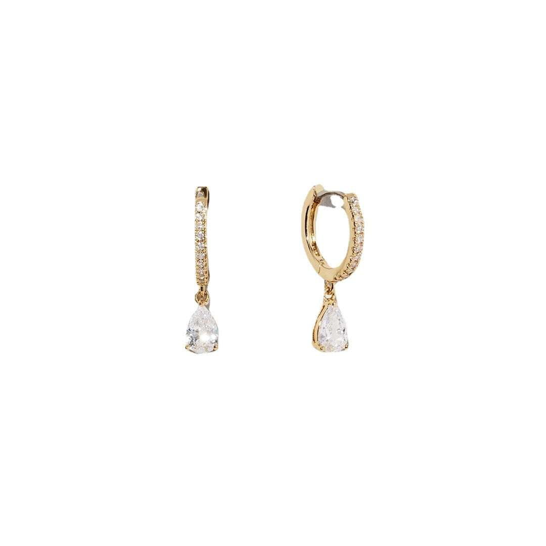 Luxury Stud Earrings, Teardrop Earrings Gold, Zircon Gold Earrings - available at Sparq Mart