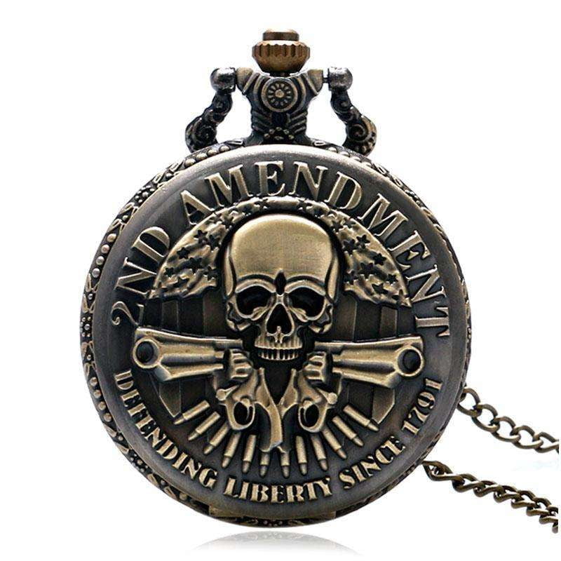 2nd Amendment Collectible, Unique Timepiece Gift, Vintage Pocket Watch - available at Sparq Mart