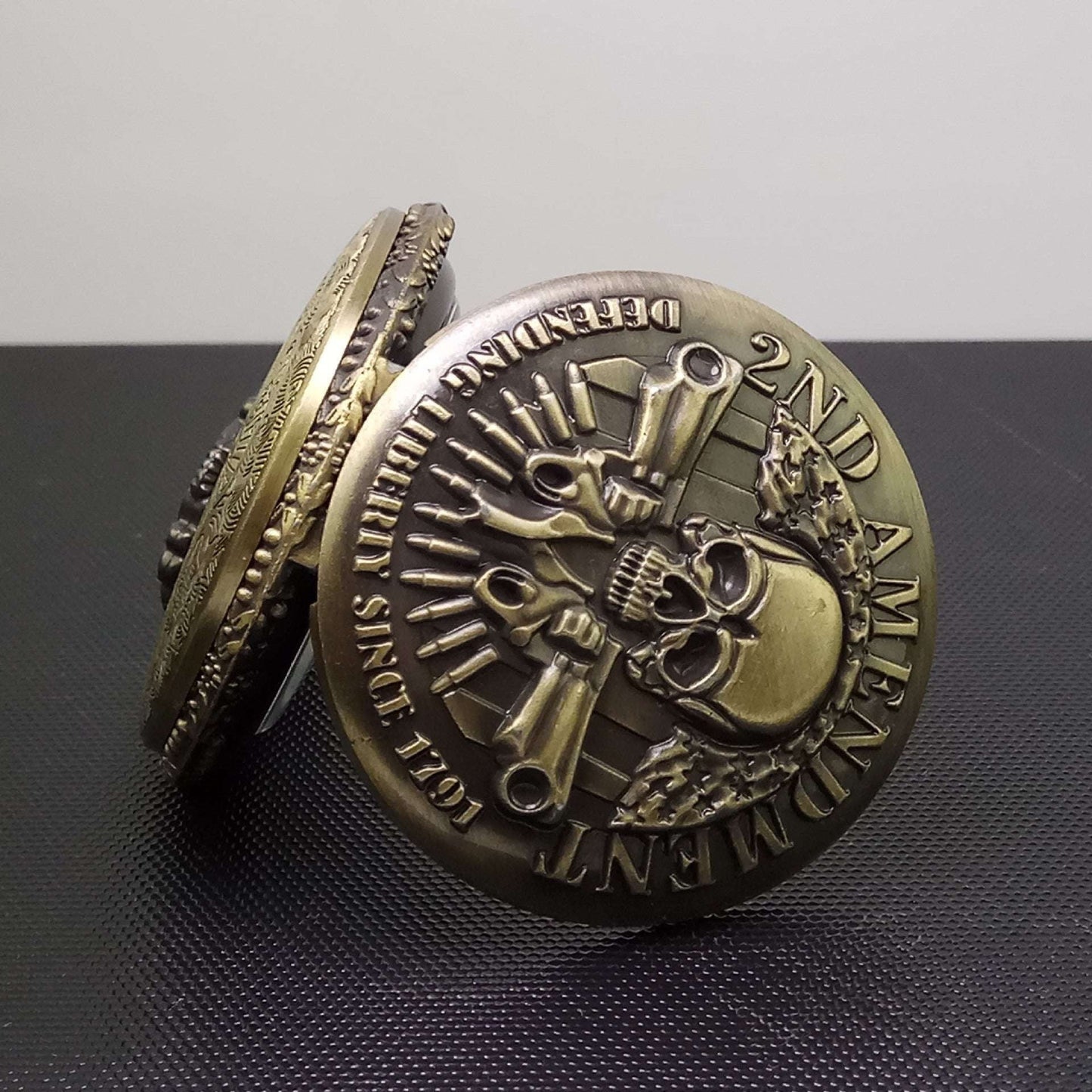 2nd Amendment Collectible, Unique Timepiece Gift, Vintage Pocket Watch - available at Sparq Mart