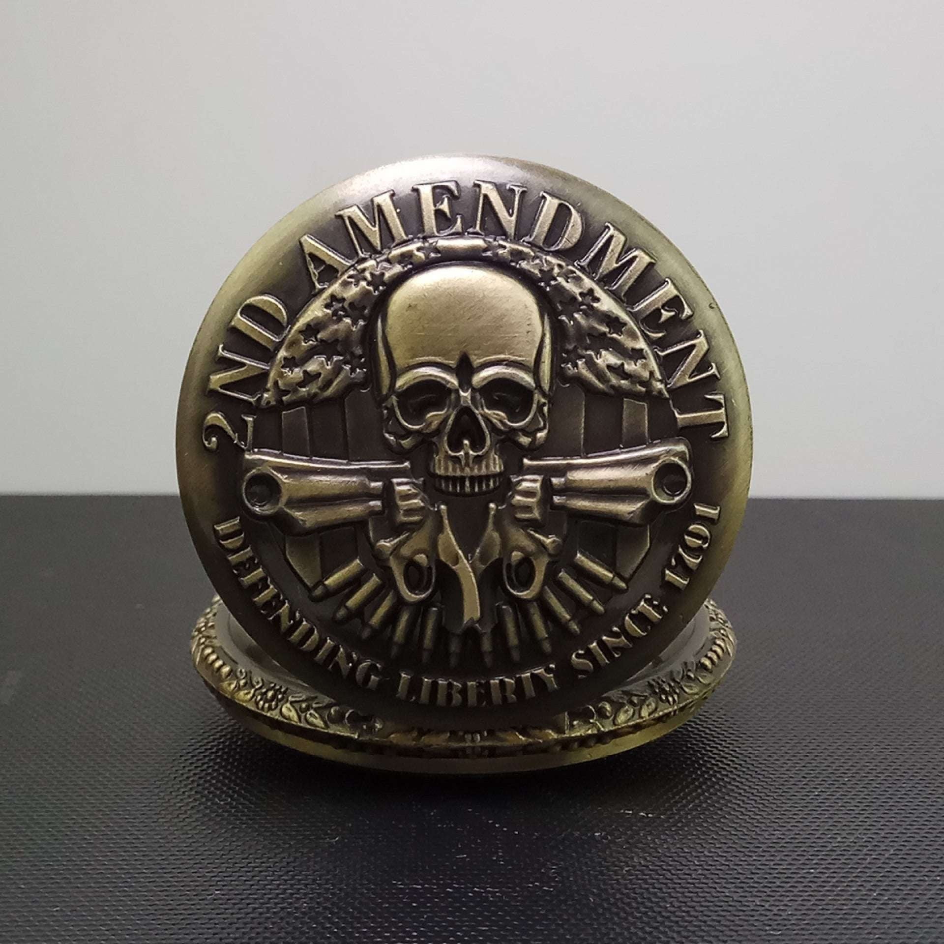 2nd Amendment Collectible, Unique Timepiece Gift, Vintage Pocket Watch - available at Sparq Mart