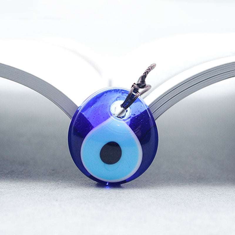 Blue Pendant Necklace, Eye Glass Charm, Glass Pendant Jewelry - available at Sparq Mart